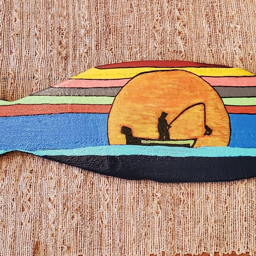 Wooden Nautical Fish with design